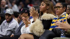 Chicago Sky forward Angel Reese attends a NBA game between the Boston Celtics and Orlando Magic.