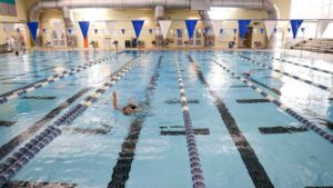 An olympic size competition pool at Salem-Keizer schools uses the pool for district swim meets and practices.