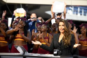 ESPN's 'First Take'  broadcasts live from Tom Benson Hall of Fame Stadium with host Molly Qerim ahead of The Black College Football Hall of Fame Classic