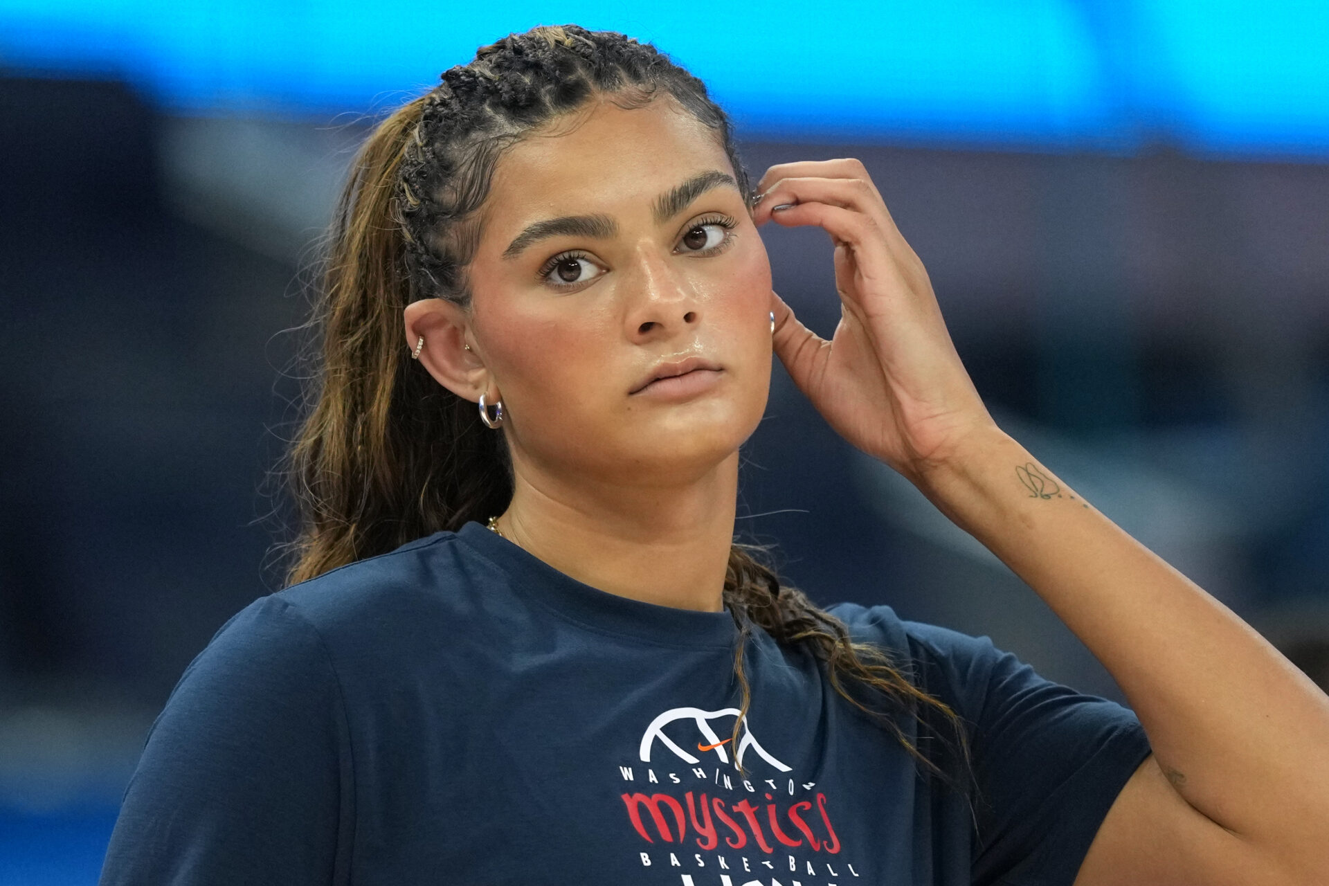 Lauren Betts flexes abs at NYFW during WNBA FIBA World Cup break