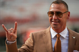 Texas Longhorns head coach Steve Sarkisian walks across the field prior to the NCAA football game against the Ohio State