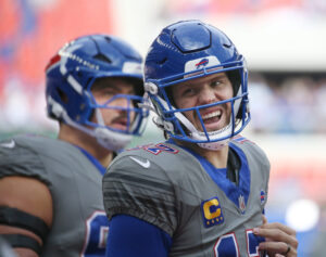 Bills quarterback Josh Allen and the rest of the team wore their new Nickel City uniforms in their game against the Chargers