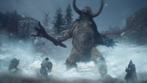 A Frost Giant wielding a tree as a weapon in Dragon's Dogma 2