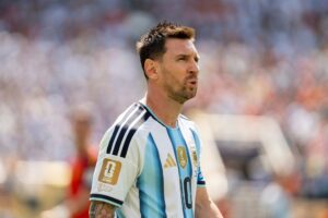 Argentina forward Lionel Messi (10) walks off the field after Argentina is defeated by Spain during the FIFA World Cup 2026